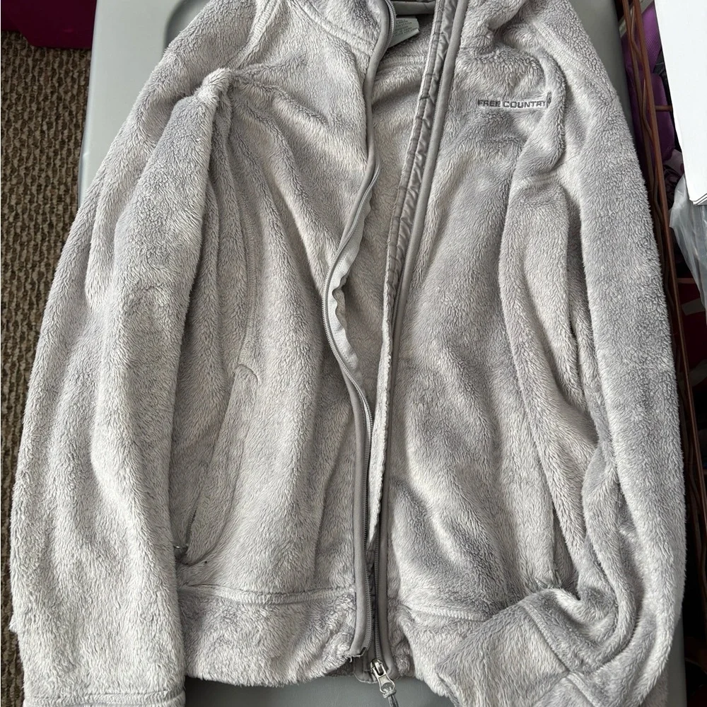 Free Country Gray Fleece Hoodie - Picture 1 of 2